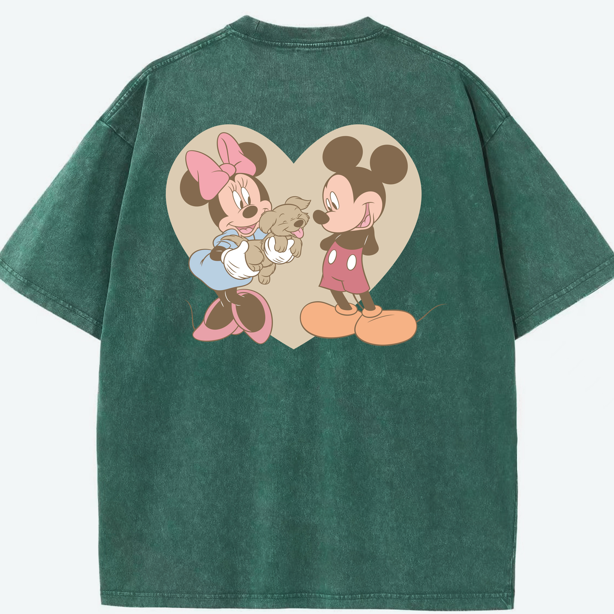 （画像用） ミッキーマウス Mickey Mouse 綿100% ヴィンテージ風 半袖Tシャツ（背面プリント）